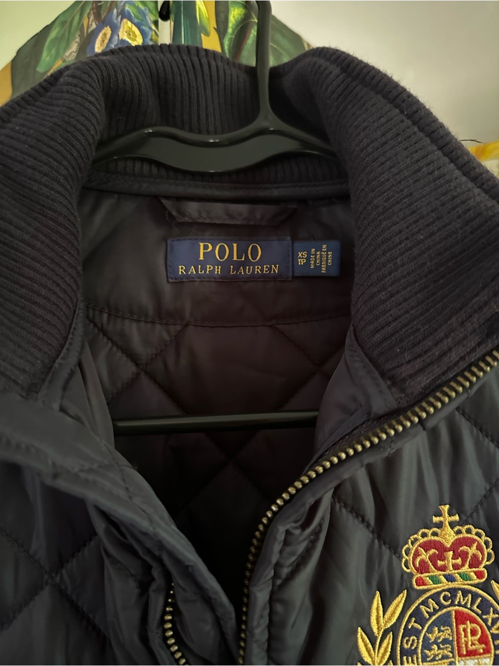 Ralph Lauren Bomber Suede Quilted Puffer Vest XS - Picture 5 of 5